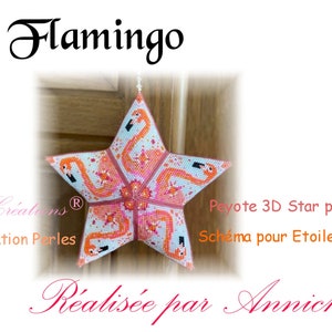 3d peyote star pattern - Flamingo