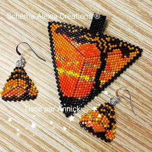3d peyote Triangle pattern - Africa - 2 patterns 9 and 24 rows