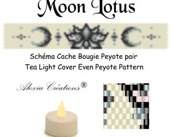 Tea Light Cover even peyote pattern - Moon Lotus