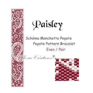 Even Peyote pattern bracelet - Paisley