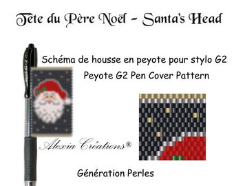 Peyote Cover Pen Pattern - Santa's Head