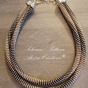 Schéma Peau de serpent, pour réaliser une spirale en peyote with a twist. Double couture
