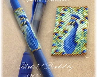 Peyote Cover Pen Pattern - Peacock