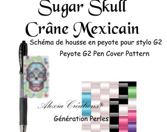 Peyote Cover Pen Pattern - Sugar Skull