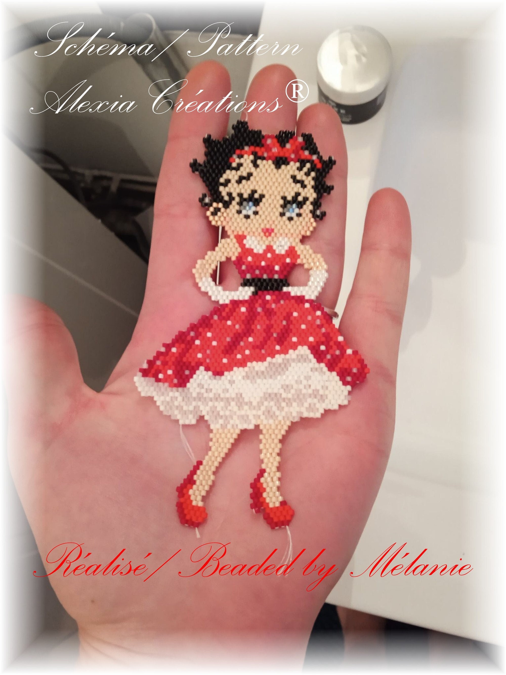 Brick Stitch Pattern Betty Boop Polka Dot Red Dress - Etsy