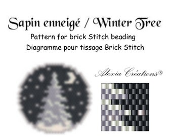 Winter Tree medallion Brick stitch pattern