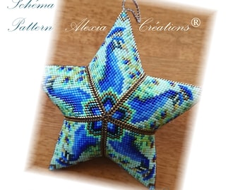 3d peyote star pattern - Peacock