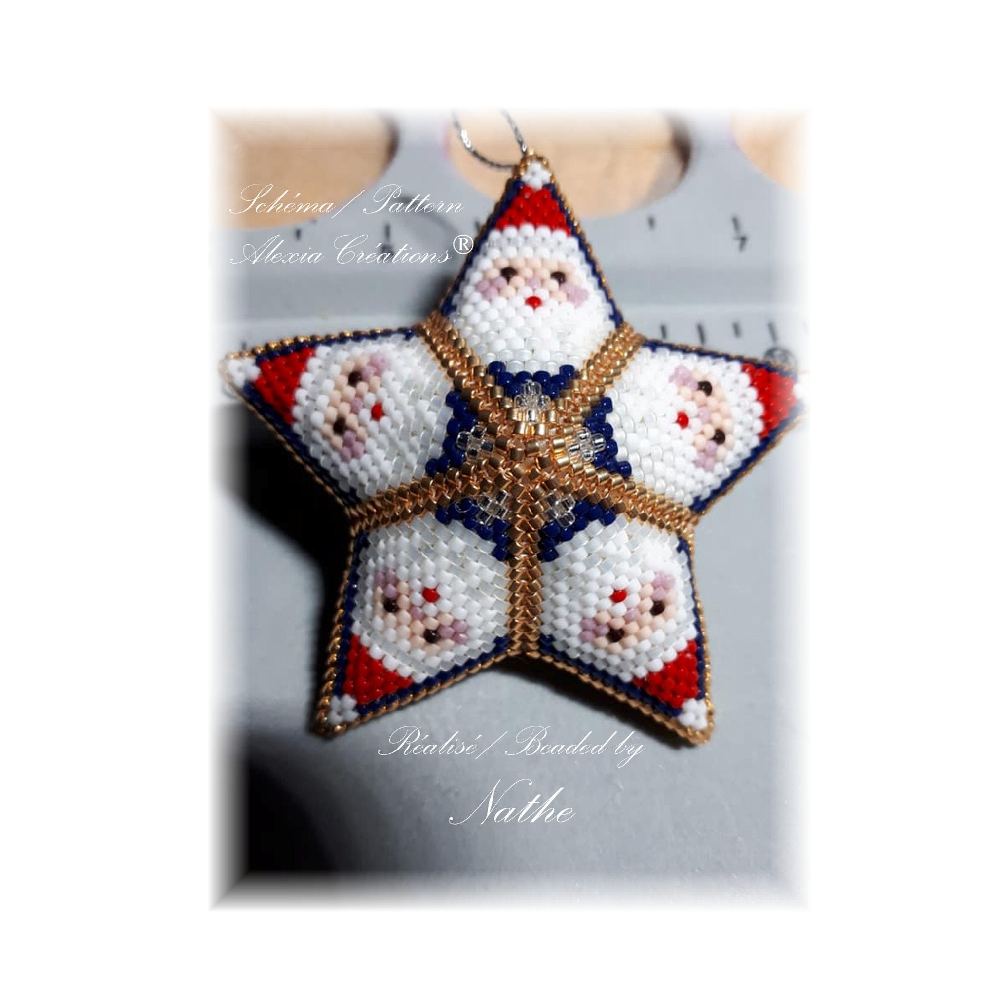 3d Peyote Star Pattern Little Santa 15 Rows - Etsy UK