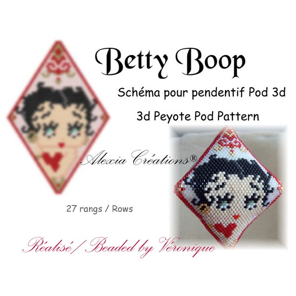 3d peyote pod pattern Betty Boop  32 rows