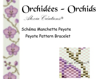 Peyote pattern bracelet - Orchids