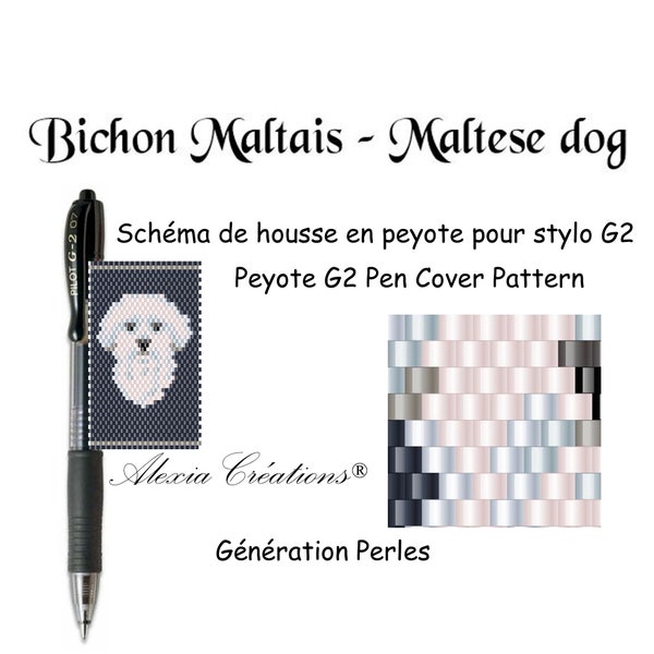 Peyote Cover Pen Pattern - Maltese Dog