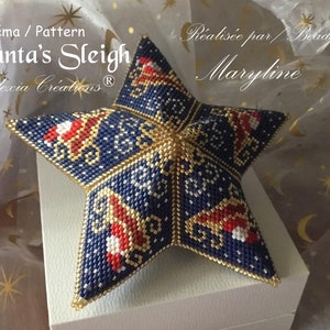 3d peyote star pattern - Santa&#39;s Sleigh