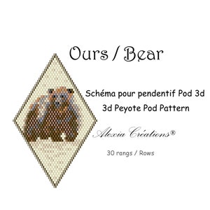 3d peyote pod pattern Bear 30 rows image 2