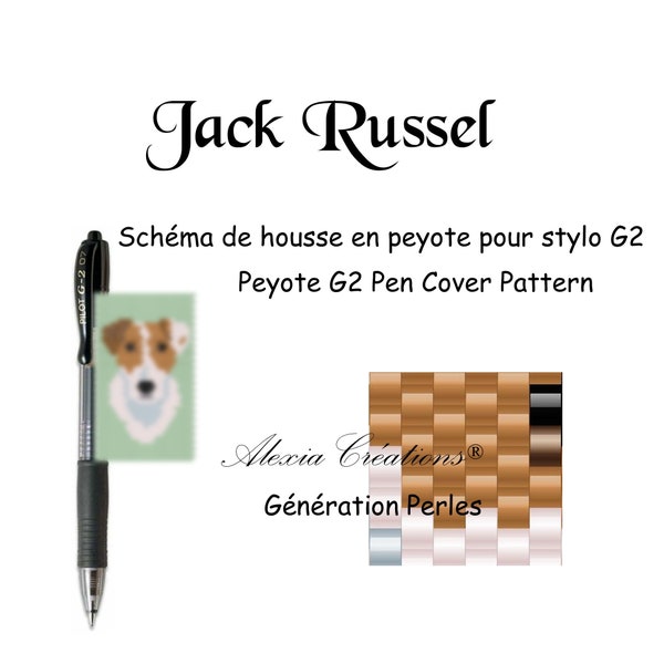 Schéma pour housse de stylo (pilot G2) en peyote pair - Jack Russel