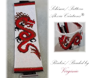 Peyote pattern bracelet -Dragon