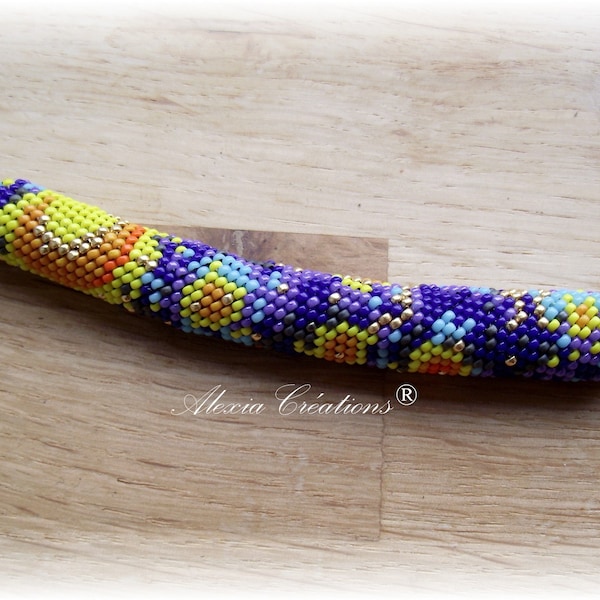 Padrão Noite Estrelada, para fazer uma espiral de peiote com uma torção