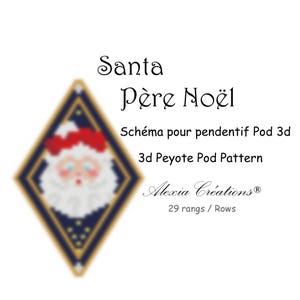 3d peyote pod pattern Santa's head