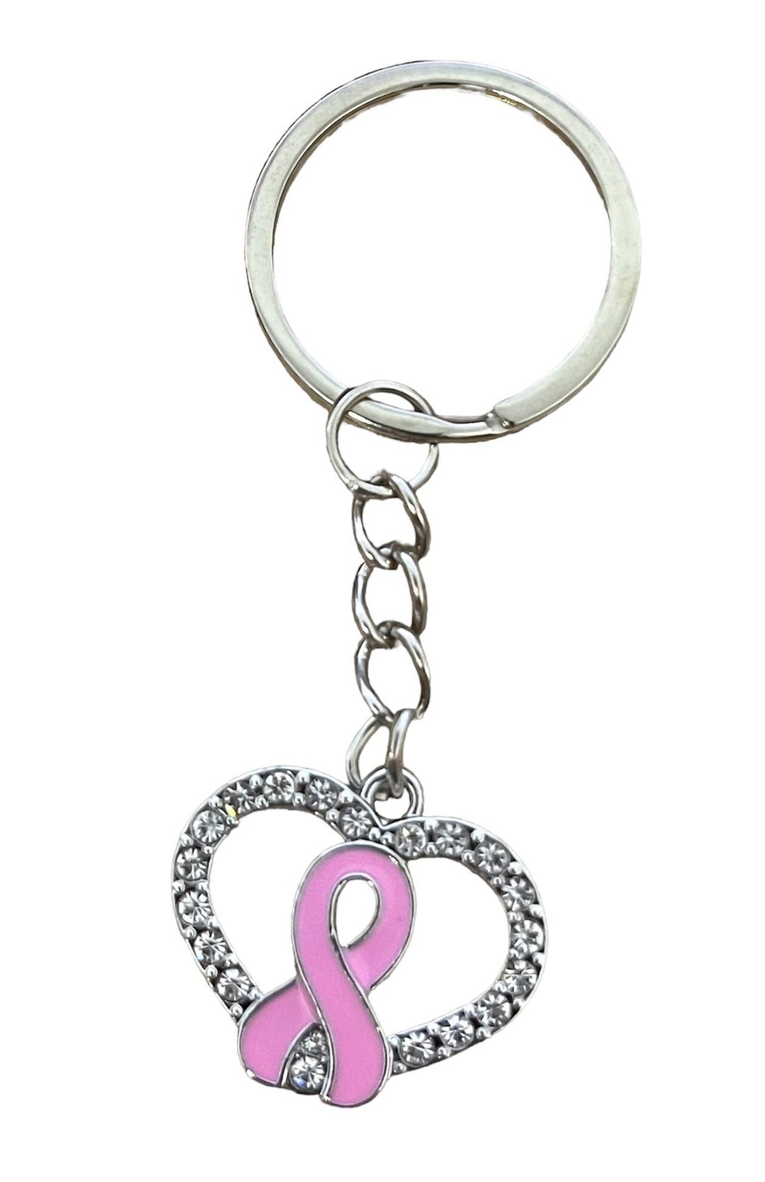 Pink October Key Ring Fights Breast Cancer With Rhinestone Heart