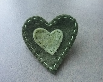 "Coconut" Collection heart felt brooch