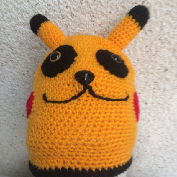 Bonnet enfant réalisé au crochet animal bien connu