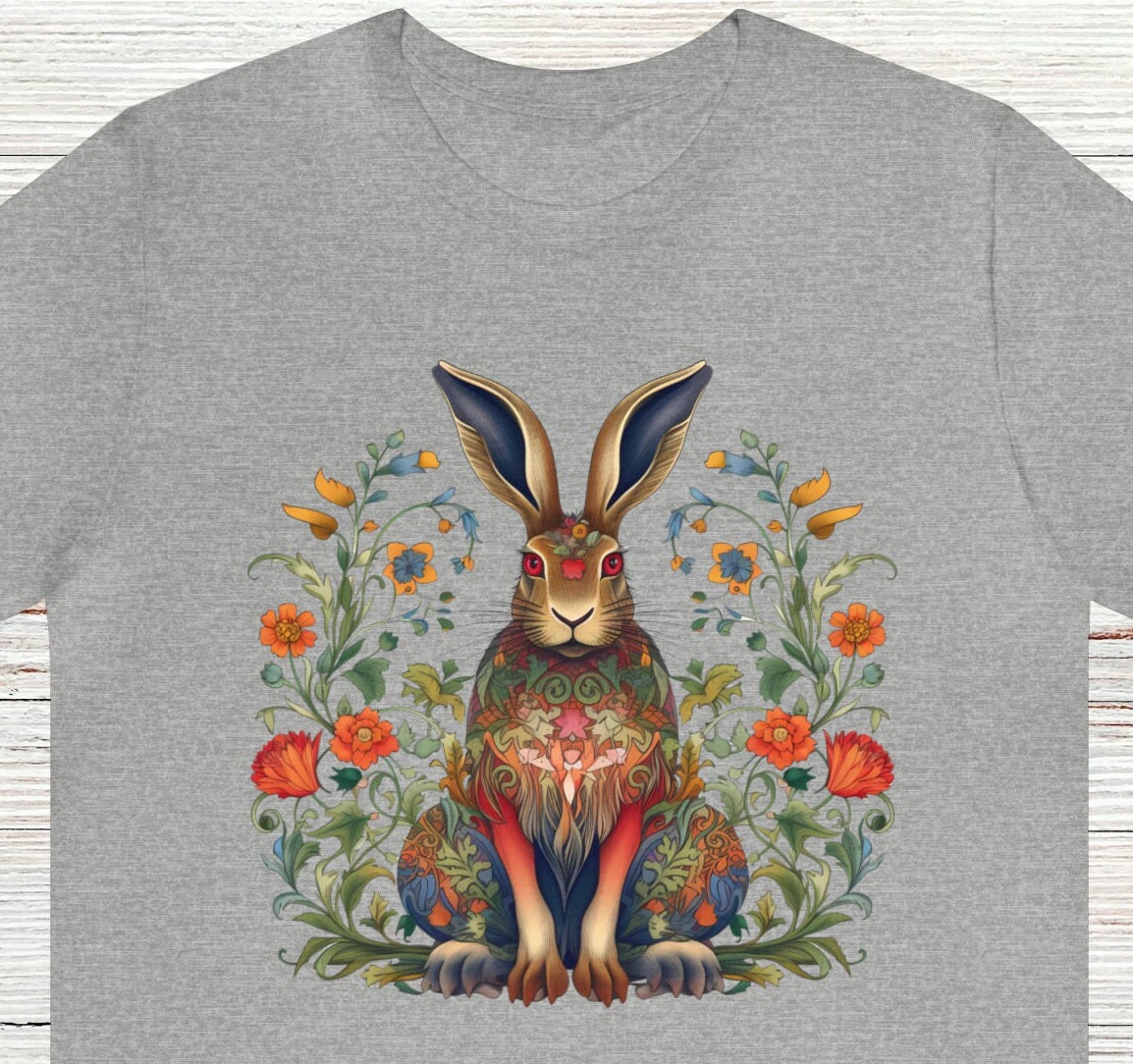Hare Scandinavian Folk Art Shirt Rabbit Nordic Folklore Tshirt Hare ...