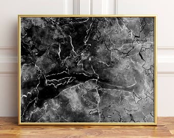 Black Marble Printable Art Modern Print Monochrome White Grey Poster Abstract Artwork Contemporary Wall Decor Minimalistic Simplistic
