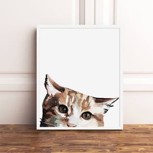 Red Ginger Cat Poster Printable Art Print Animal Head Watercolor Paint Painting Artwork Downloadable Instant Print