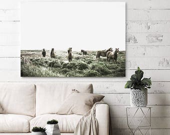 Horses Photography Landscape Print Art Modern Nature Poster Horse Field Photo Wall Animals Art Home Decor Printable Contemporary Art
