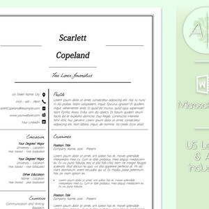 Modello di curriculum per Word. Modern Professional & Simple ...