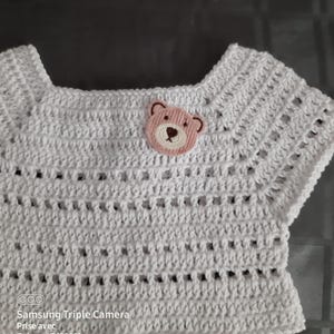 Blouse,haut ou top  fait main au crochet, T.2 ans