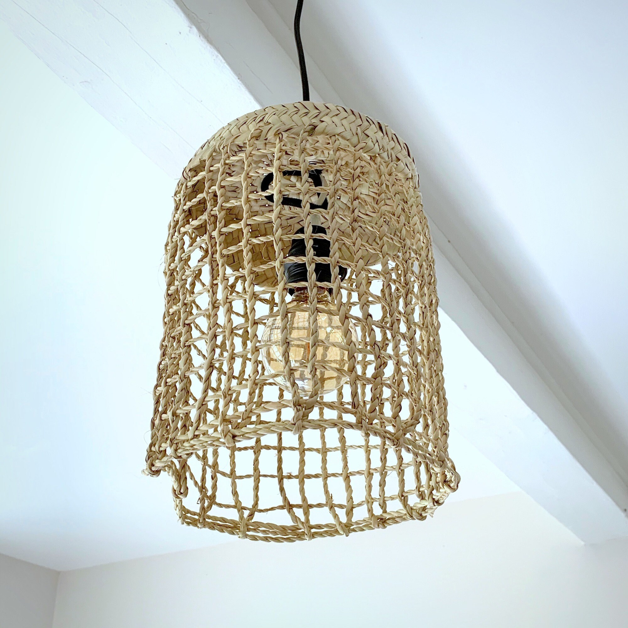 Suspension Luminaire en Feuilles de Palmier