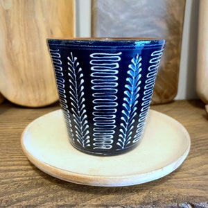 Set de 2 tasses en céramique artisanales blanches ou bleues Epi image 6