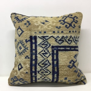 Pastel Pile rug Pillow cover,18”x18”,45x45cm,Handmade,Decorative Pillow Cover,Vintage,Home Living,Interior,Kissenbezung,taie d’oreiller