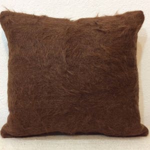 Kelim pillow,Angora wool pillow,Home design,Decorative pillows,pillow,Brown lumbar pillow,Brown goat wool,ORGANIC wool
