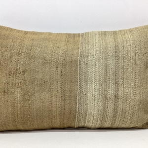 Camel wool,Organic cream wool pillow cover,with Un-dyed wool plain camel wool lumbar cushion cover 16”x24”,60x40cm Antiqe camel wool kilim