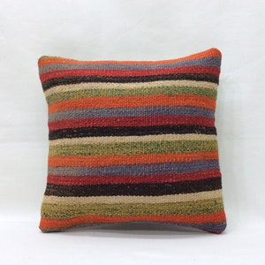 Kelim pillow,12x12 pillow,small cushion,pillow for chair,bedroom pillow,kilim cushion,Striped,pillows,vintage,bohemian,boho,handcraft,St