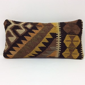 Chair Pillow ,Wool Kilim Cushion Cover,Handmade,Cute pillow cover, small lumbar Pillow ,Lumbar pillow cover ,vintage Fine Kilim,16”x8”