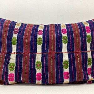 Colorful Embroidered woven pillow cover vintage kilim pillow cover pink cushion cover 16x24 inches large wool pillow case,60x40cm