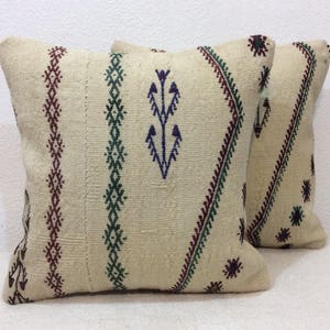Kilim pillow Pair 14”x14” 35x35cm Handmade,Kilim cushion cover,Vintage,Interior,Home Decor,Pillow case,Turkish Kilim,Turkey,Pair