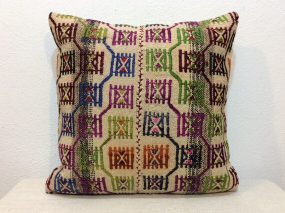 16x16 Pillow Case Sale Kilim Pillow Cover Kilim Wool Cushion Cover French Decor SALE Cushions Handmade Mid Century Kilim Pillow Cover