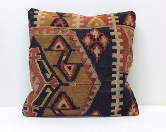 18”x18”,45x45cm,Handmade,Handwoven,Vintage kilim pillow cover,Remade pillow cover,Wool Pillow Cover.Rare Pillow cover.Rare Pillow ,