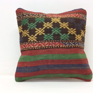 Vintage 14”x14” pillow cover,Kilim pillow cover,pillow cover,Vintage kilim cushion cover,35x35 cm Kelim pillow,Sofa pillow cushion cover