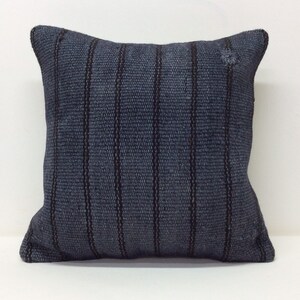 Blue Pillow Cover 18”x18” 45x45cm,Handmade,Handwoven Over dye Kilim,Wool Pillow ,Old Kilim,Home Living,Interior,Turkey,Wool Pillow Cover