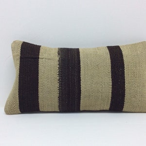 Small Lumbar Pillow,8&quot;x16&quot; pillow cover,small pillow case,pillow for chair,Kelim lumbar pillow,cushion for sofa,vintage pillow case,Striped