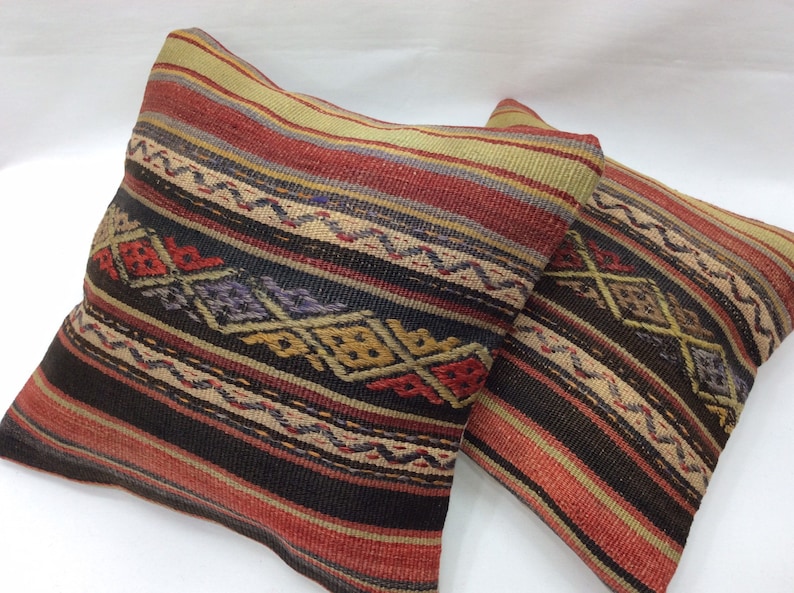 Handwoven Carpet Pillow Bohemian Kilim Lumbar Sofa Throw Pillow Kilim Cushion Cover Ethnic Kilim Pillow 12x24 Pillow Shams Home Decor