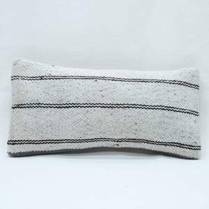 8"x16" Cotton small pillow case,pillow for chair,Kelim lumbar pillow,cushion for sofa,small pillow cover,vintage white cotton pillow case