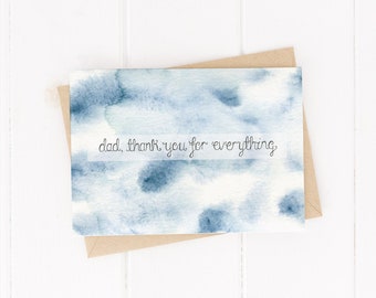 Dad Thank You For Everything Card - Fathers Day Card - Cards For Dad - Thank You Cards - Cards For Him - Abstract Greeting Card - Blank Card