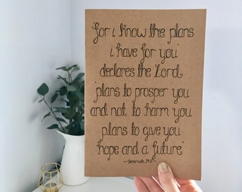 I Know The Plans I Have For You Journal Jeremiah 29:11 - Christian Journal - Bible Journaling - Christian Gift - Christian Fathers Day Gift