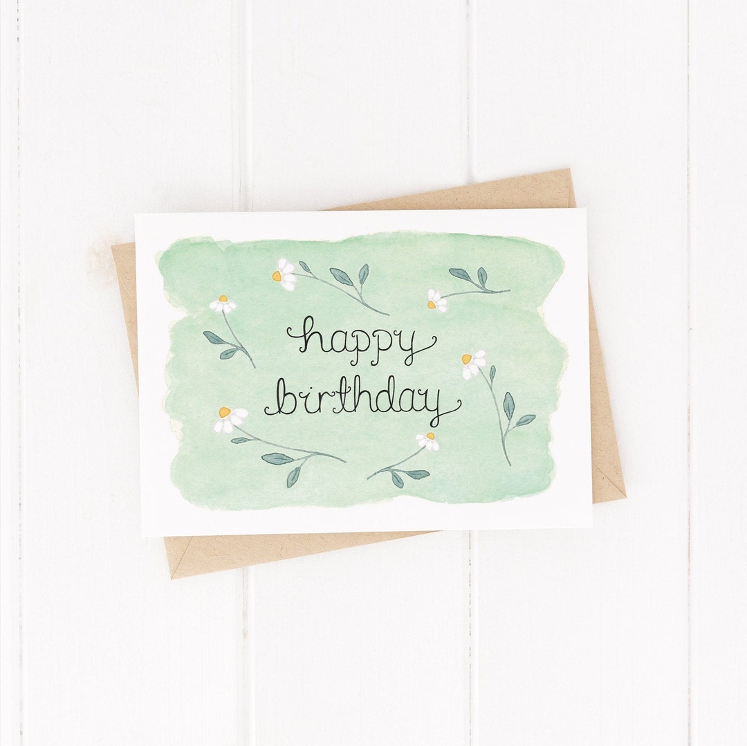 Happy Birthday Daisy Card Floral Daisy Birthday Card Birthday ...