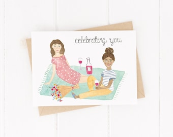 Celebrating You Card - Birthday Card - Friendship Card - Celebration Cards For Friends - Encouragement Cards - Cards For Her - Picnic Card